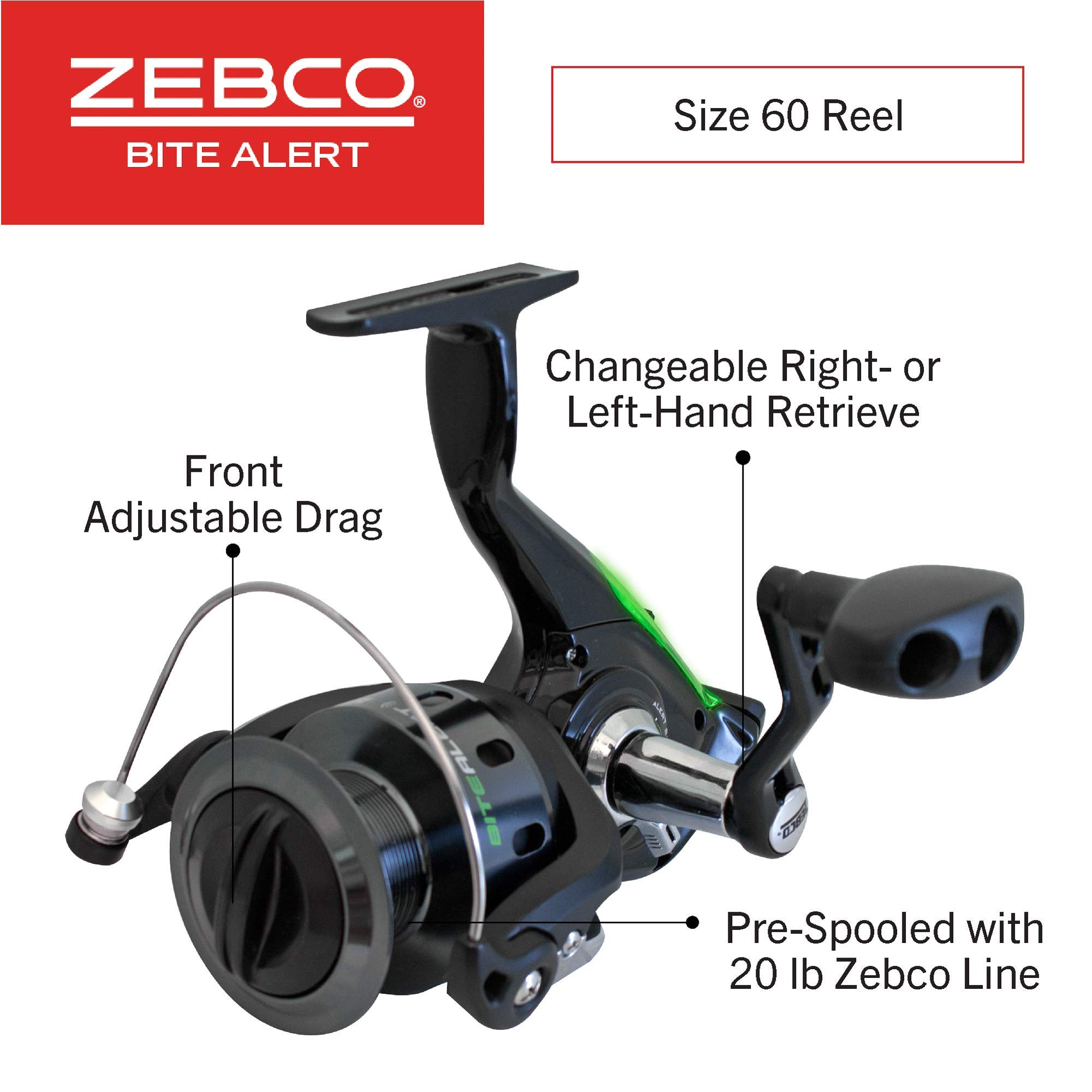 Amazon.co.jp: Zebco バイトアラート スピニングリール 2ピース 釣り竿